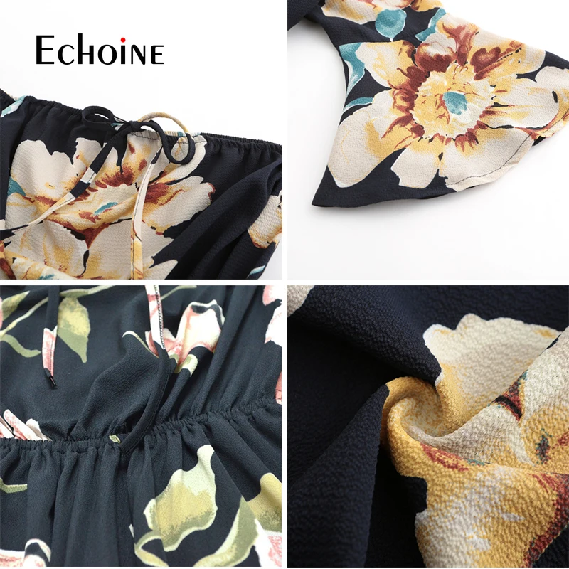 Сексуальный Модный женский комбинезон с цветочным принтом Летний Пляжный боди