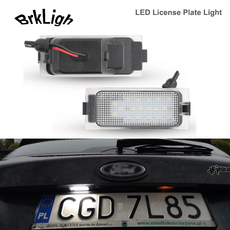 

2Pcs No Error LED License Plate Lights Car Accessories For Ford Edge 07-14 Escape Mercury Mariner 18smd White Number Plate Lamps