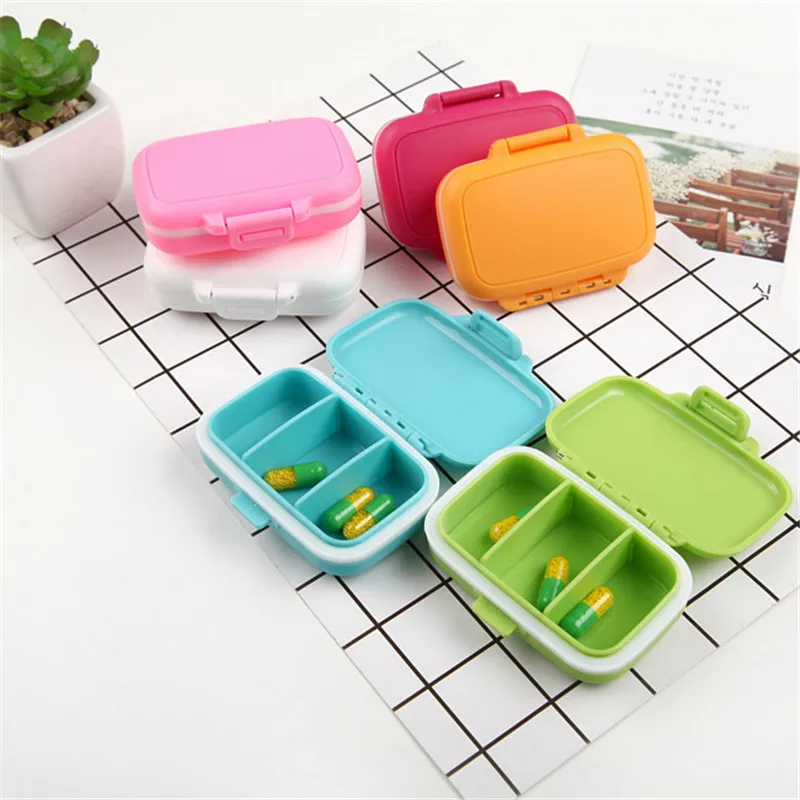 1 шт. многоцветные 3 отсека таблетки капсулы медицинский препарат держатель