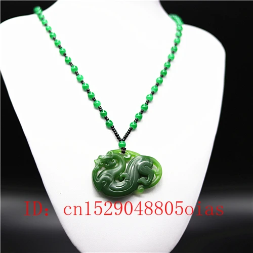 Натуральное зеленое китайское Нефритовое ожерелье C подвеской в виде тигра