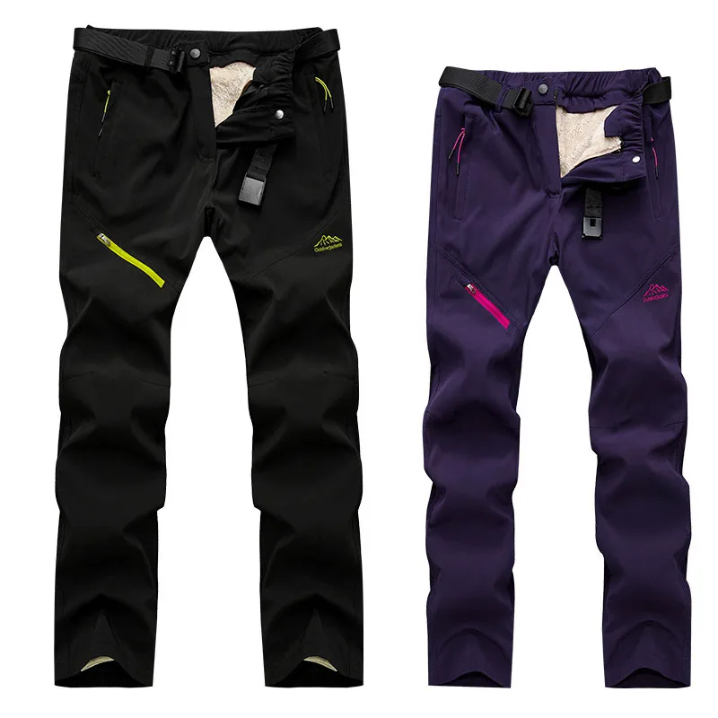 Лыжные брюки для мужчин и женщин ветрозащитные водонепроницаемые толстые теплые