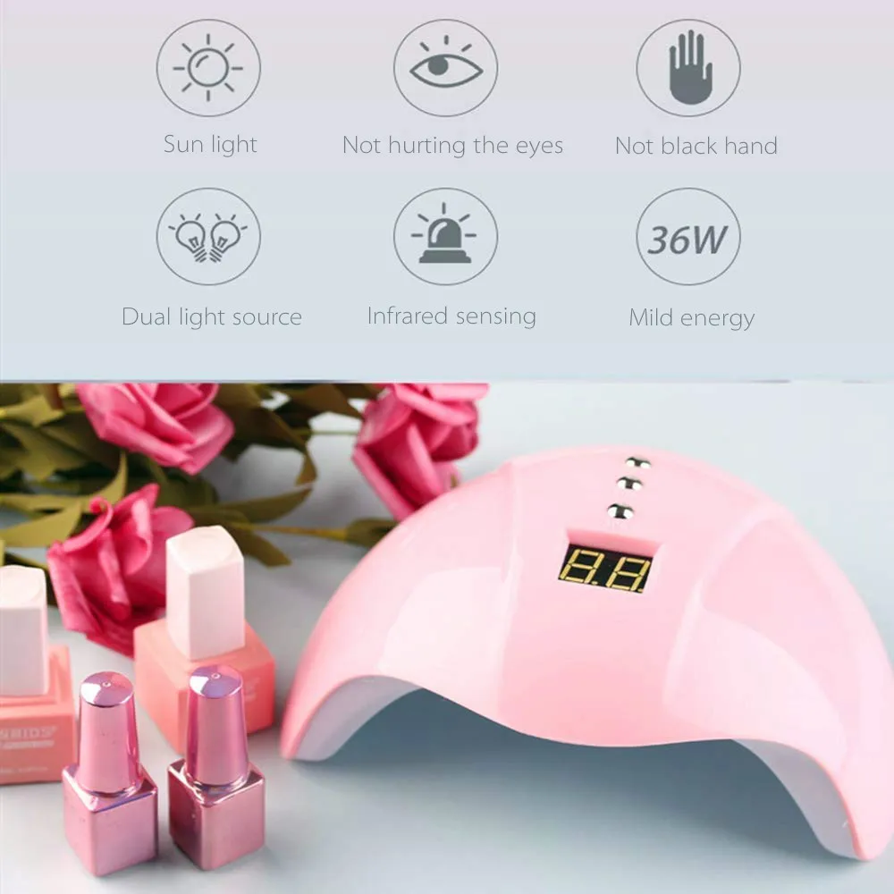 Гель-лак для ногтей УФ-лампы 36 Вт умная Индукционная светодиодный ногтевой