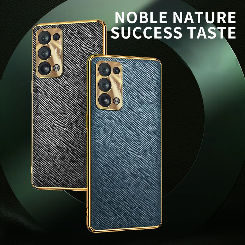 

Luxury Shockproof Camera Lens Protection Plating Leather Cellphone Case For OPPO Reno 5 6 Pro Plus Mobile Phone Cover Fundas Bag