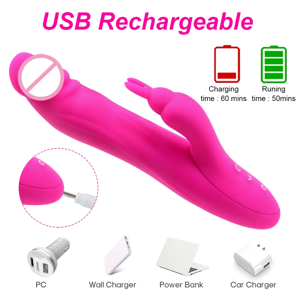 Фаллоимитатор Женский 7 скоростей и вращение на 360 градусов USB-зарядка | Красота