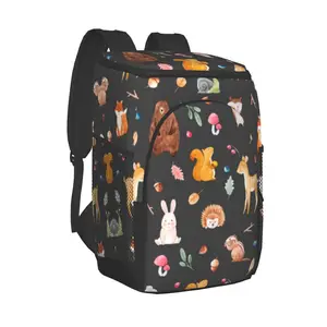 thermal backpack cute animals forests waterproof cooler bag large insulated bag picnic cooler backpack refrigerator bag free global shipping