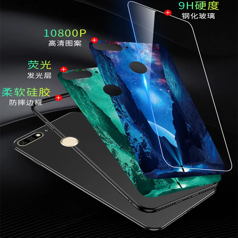 Светящийся чехол из закаленного стекла для OPPO R9S R11 R11S PLUS R15 R15x R17 PRO R19 RENO 2 Z reno2