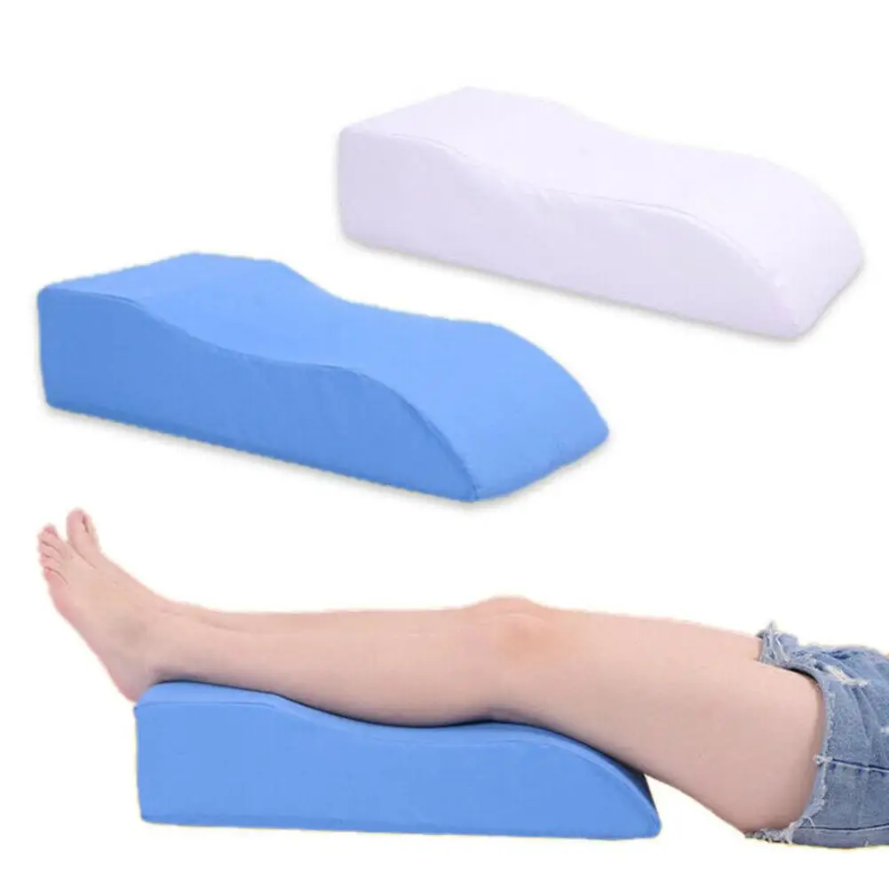 

S Shape Sponge Portable Travel Footrest Leg Raiser Pillow Bed Foot Rest Relax Support Pillow Blue White Cover Pad Massage Pillow