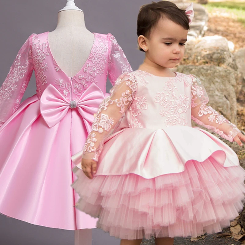 

1-5y Elegant Dress for Girls Party Clothes Toddler Baby Girl Evening Gown Princess Costume Birthday Clothing New Year Backless