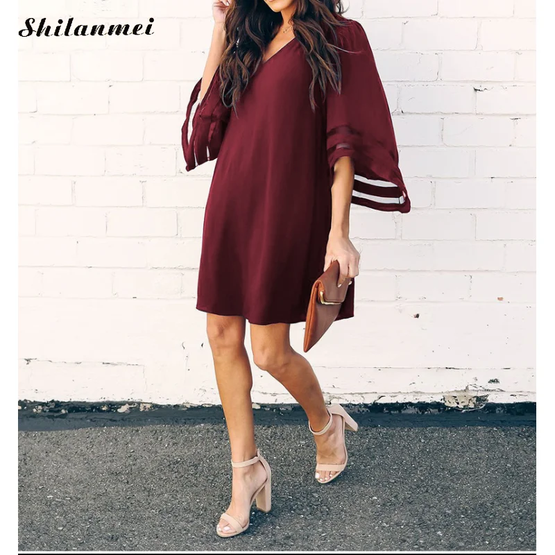 Женские шифоновые вечерние платья Элегантное повседневное двухслойное платье с