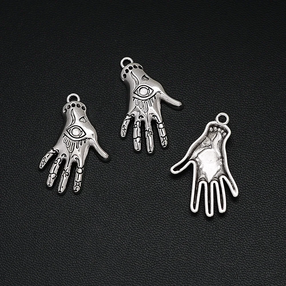 7 шт./лот 21x31 мм посеребренные подвески в античном стиле Хамса для рук