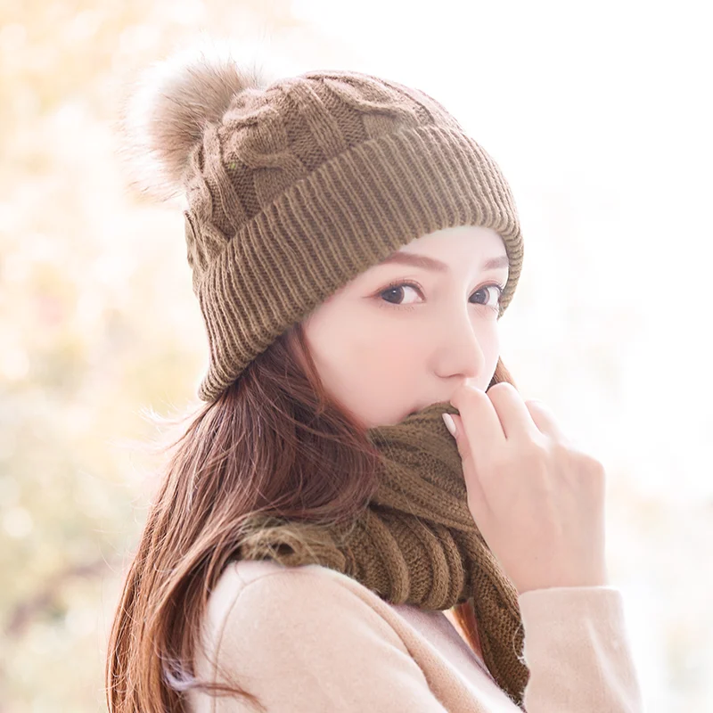 Комплект из двух предметов шарф Billie Eilish Beanie Hat для женщин шапочки Czapka Zimowa Bini Pompom