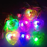 2022 love heart led light up flashing blinking necklace pendants kids adults glowing necklaces birthday glow party supplies