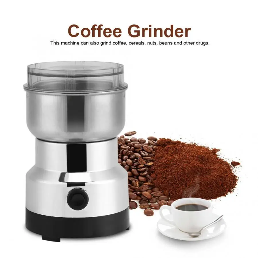 

220V Electric Grain Coffe Grinder Multi-function Coffee Bean Nut Corns Spices Milling Grind Machine Household Kitchen EU Plug