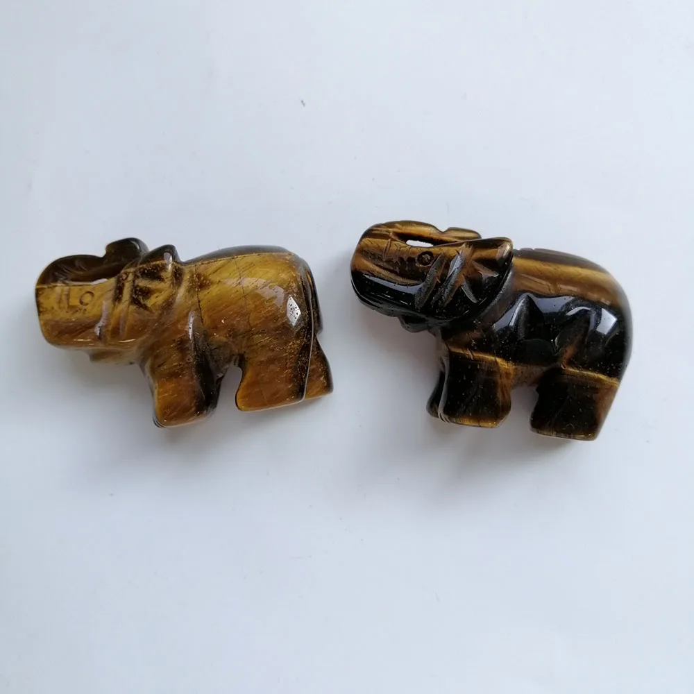 Высокое качество 2 дюймов тигровый глаз в форме слона камень ручной работы для