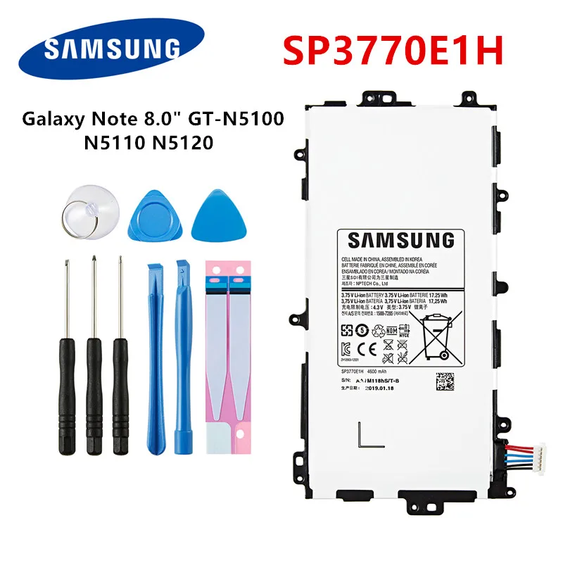 Оригинальный планшет SAMSUNG SP3770E1H аккумулятор 4600 мАч для Samsung Galaxy Note 8 0 дюйма GT N5100 N5110