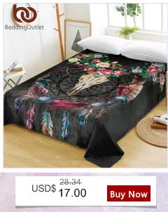 Постельные принадлежности Outlet Boho Ловец снов шерпа пледы одеяло племенные рога Цветок покрывало Готический Череп Бархат плюшевое покрывало 150x200