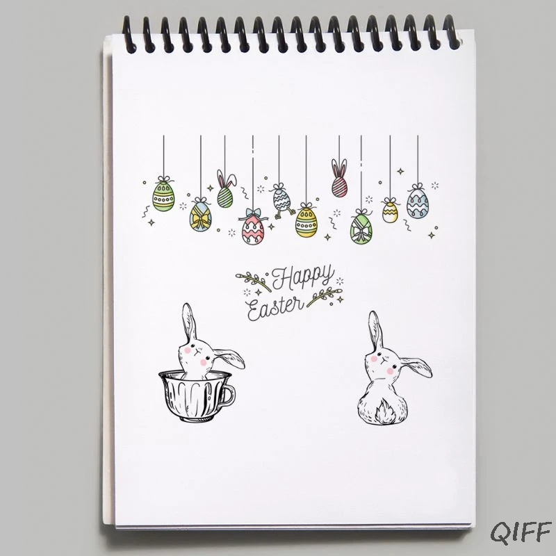 Кулон &quotПасха&quot яичный кролик силиконовая прозрачная печать альбом для