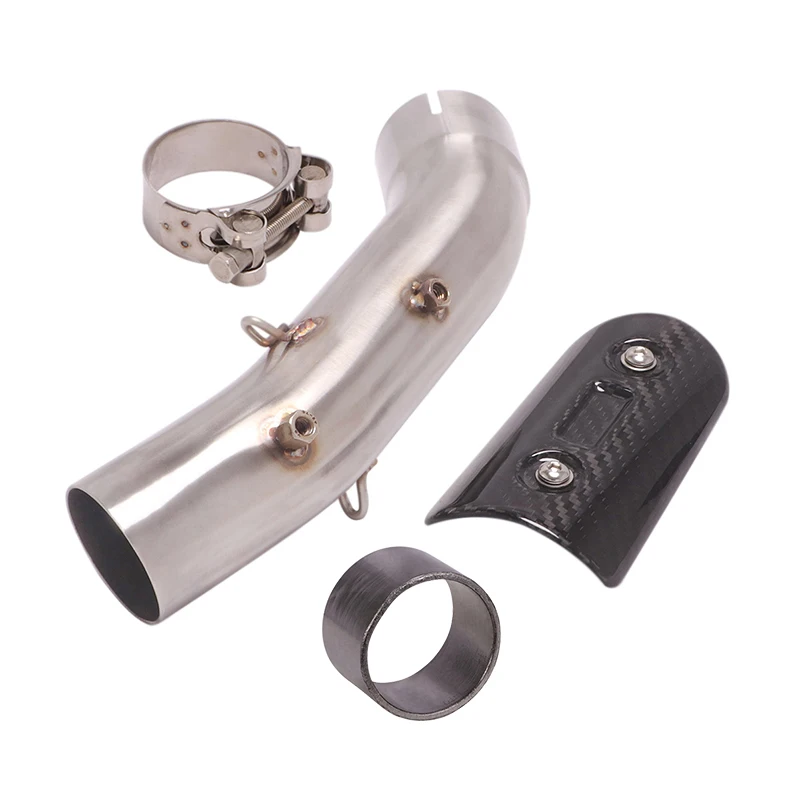 

Slip-on Mid Pipe Modified Motorcycle 51mm Muffler Exhaust Reserve Catalyst with Carbon Heat Guard for Duke 390 250 RC390 2021
