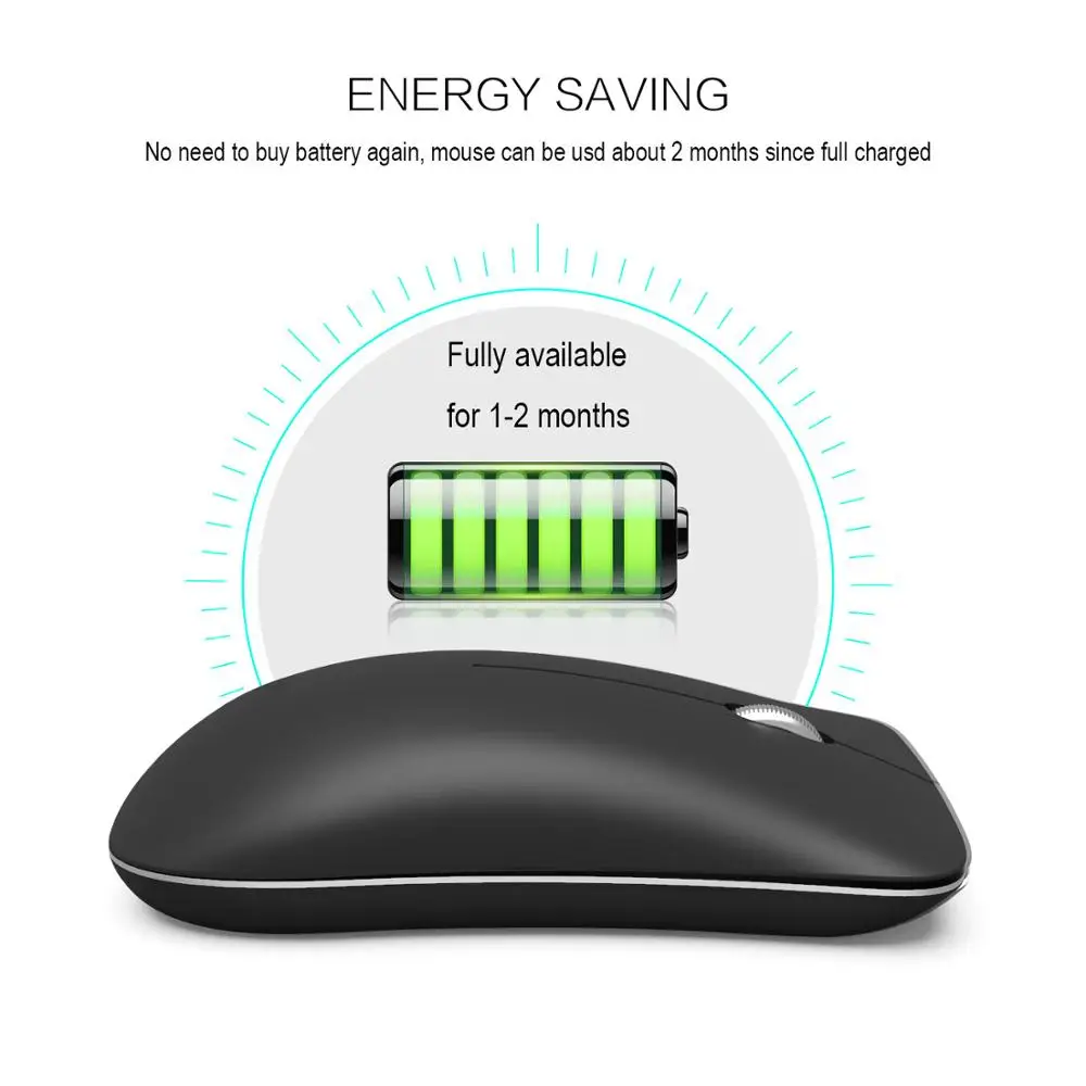 

KuWFi Wireless Bluetooth Mouse Wireless Rechargeable Computer Mouse Computer Ergonomic Mice Silent 2.4GHz USB Mouse For Laptop