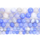 Небесно-голубые бусины Sardonyx из натурального агата, круглые бусины, аксессуары для браслетов, бусины 4681012 мм