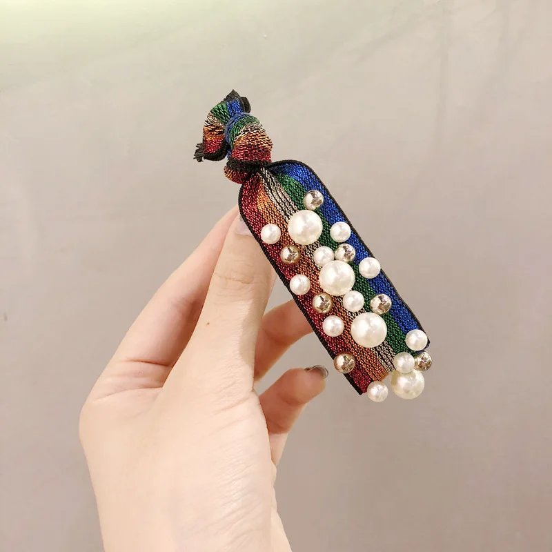 Женские резинки для волос с леопардовым принтом жемчужные радужной расцветки