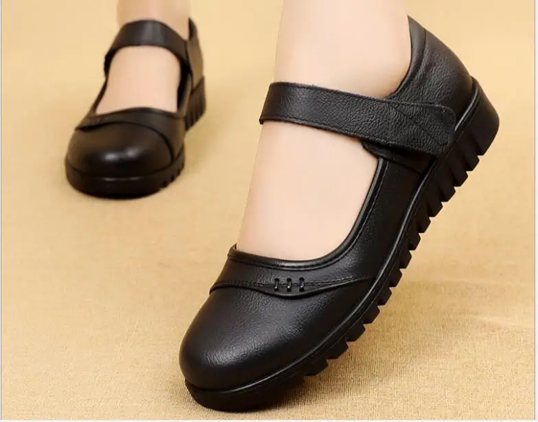 New Classic autumn Women Flats Genuine Leather Shoes Woman Slip On Loafers Flats Soft Oxford Ballerina Shoes Casual Large size