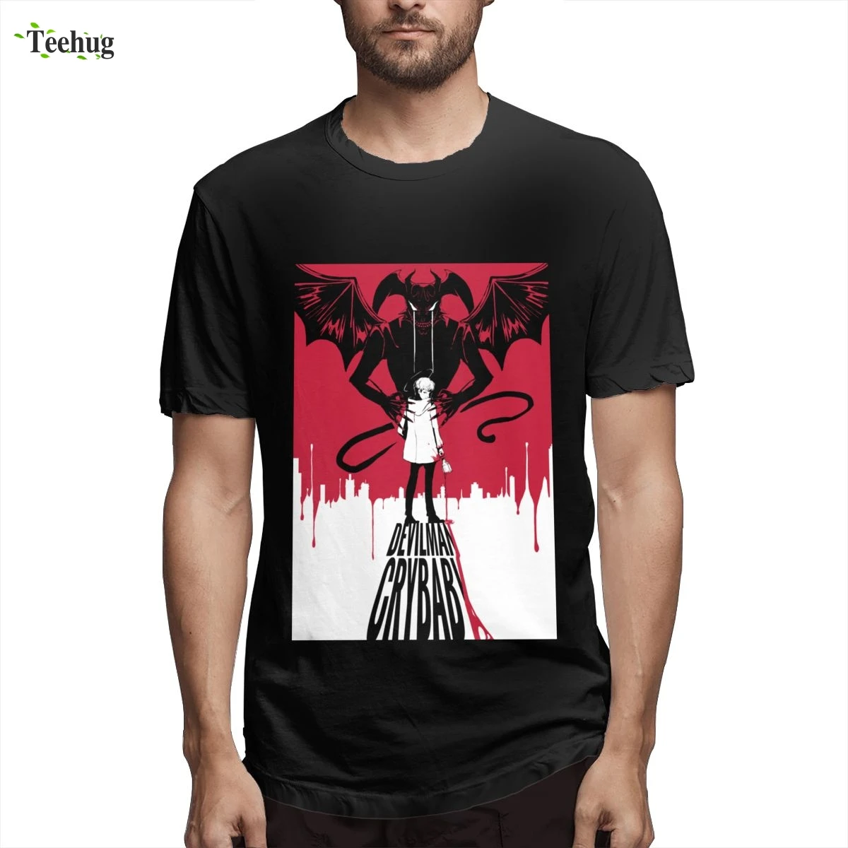 Футболка с рисунком аниме для мальчика Devilman Crybaby повседневная мужская футболка