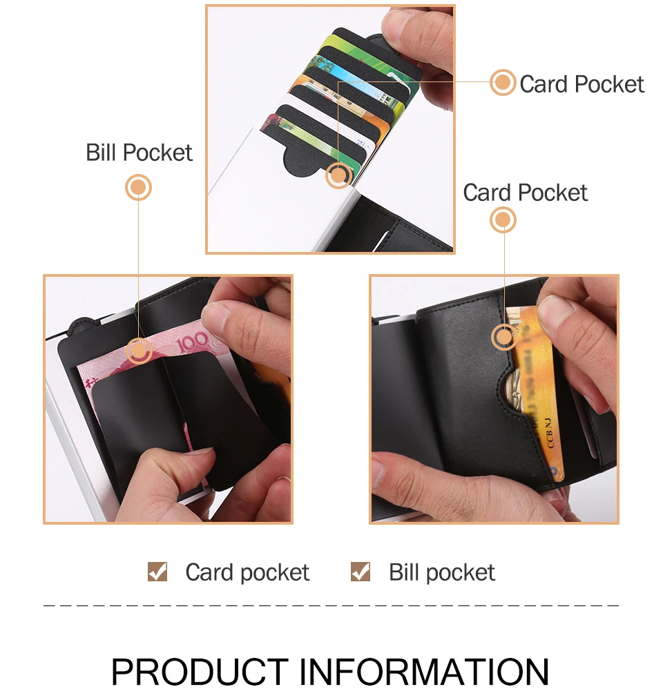 Кредитная карта, RFID держатели вытянутый дизайн мужской кошелек чехол для банковских карт сумка для денег короткий женский кошелек Тонкий портативный держатель для карт Hasp