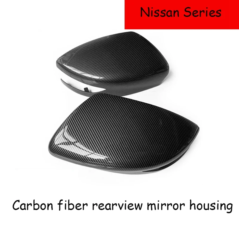 

2Pcs Car Modified Carbon Fiber Rearview Mirror Shell for Nissan Sylphy Tiida Teana Blue Bird Qijun Tiida