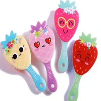 strawberry cartoonair bag hairdressing comb lovely air cushion comb childrens comb massage oval travel hair brush comb