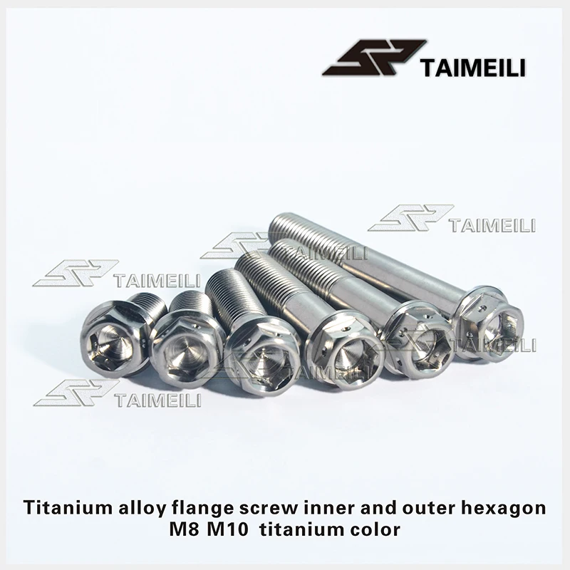Титановый болт GR5 с фланцевой головкой внутри и снаружи шестигранной M10x20mm M10x90mm