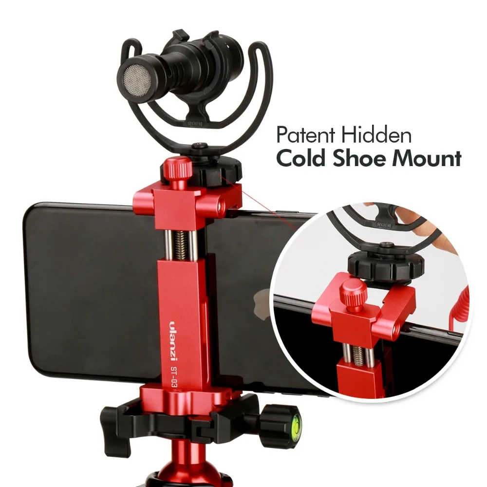 ulanzi st 03 metal phone holder tripod mount with cold shoe mount arca style quick release plate for iphone 12 11 pro max huawei free global shipping