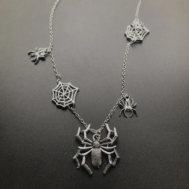 DoreenBeads модное индивидуальное череп ожерелье в стиле панк, готика преувеличенное ожерелье с пауком для женщин девочек Хэллоуин ювелирные изделия, 1 шт