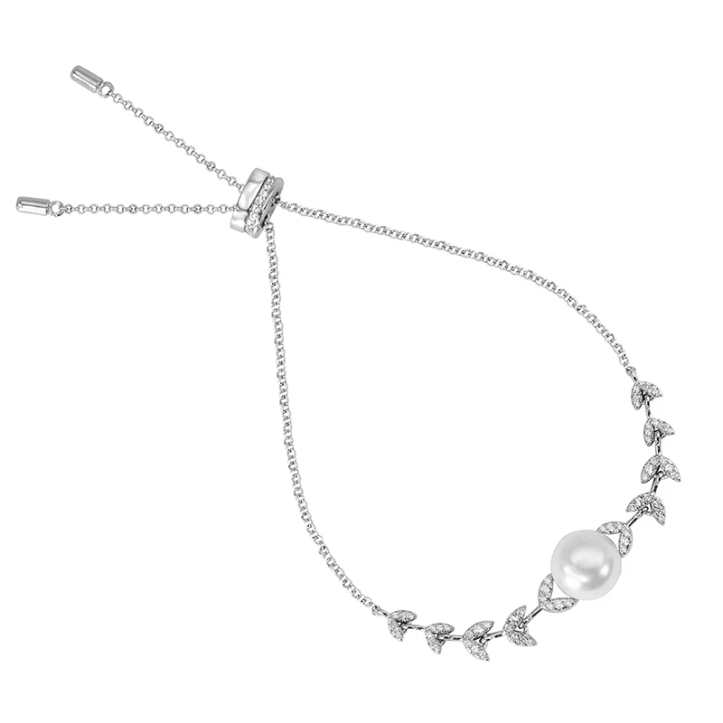 

Adjustable S925 Sterling Silver Pearl Petal Necklace Simple Fashion Elegant Temperament Luxury Brand Monaco Jewelry Woman Gift