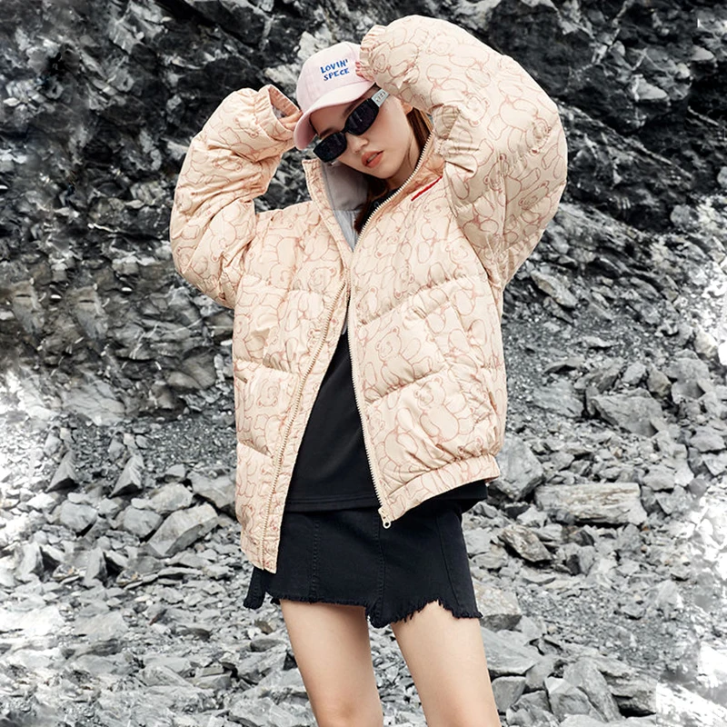 

Зима 2021 женский пуховик Тедди мишка парная теплая Модная женская пуховая куртка с гусиным пухом женские пуховики