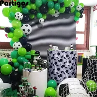 87pcs soccer party balloon garland kit 12inch football printed balloons with 16ft srip for football party decoration air globos