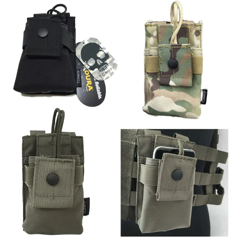 Outdoor Airsoft Tactical Vest Molle Radio Pouch Walkie Talkie Bag Waist Bag Holder Portable Interphone Holster Carry Bag