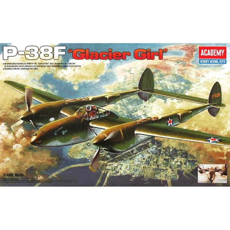 

Assembled Model 1/48 American P-38F Ice Girl Lightning Fighter 12208 Military Assembly Model Decoration Collection