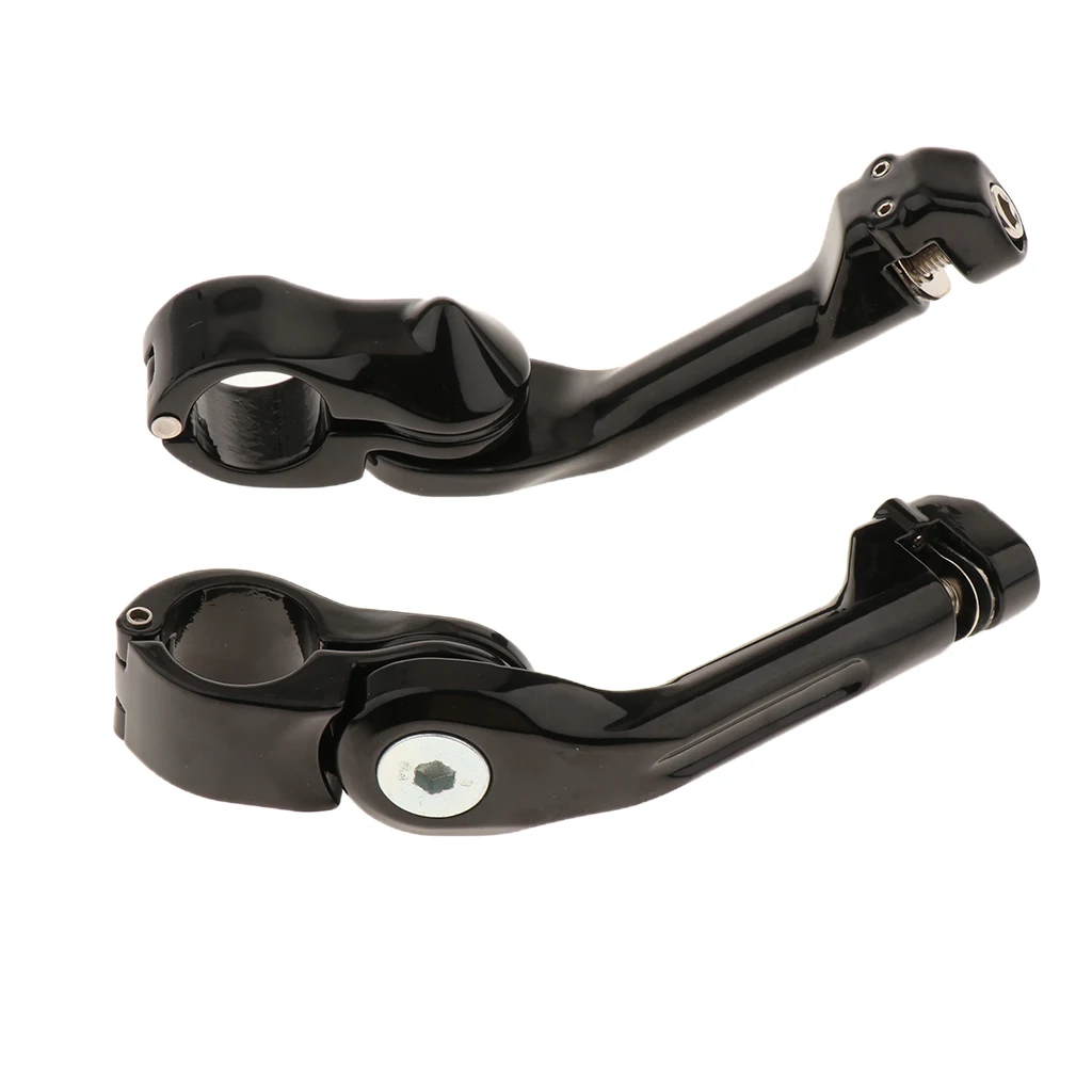 

Set of 2 Motorcycle Footrests Mounting Bar Brackets, Black Motorbike Modified Accessories Footpeg Holders