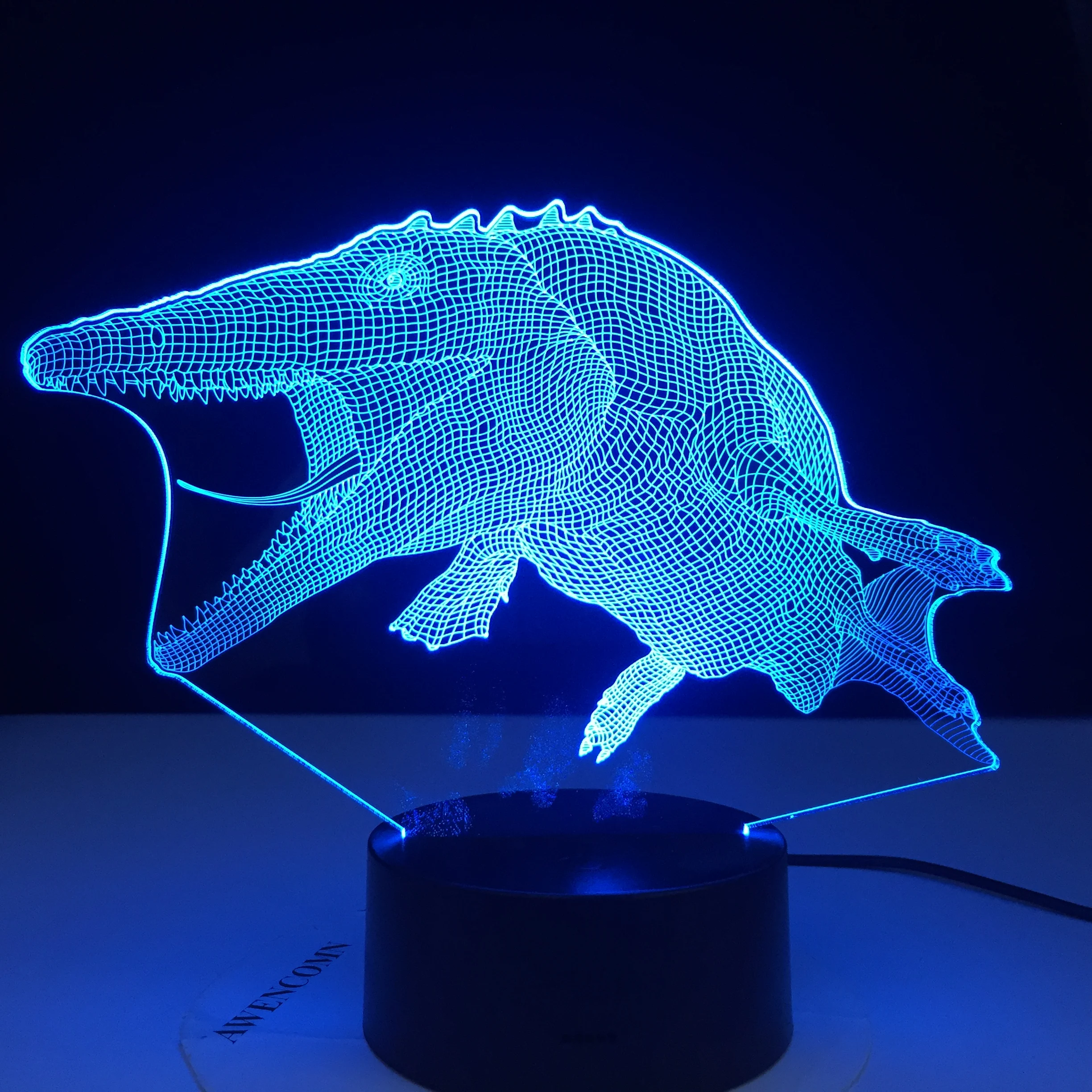 Ночник Mosasaurus с динозавром 3D осветительный прибор визуальная лампа Оптическая