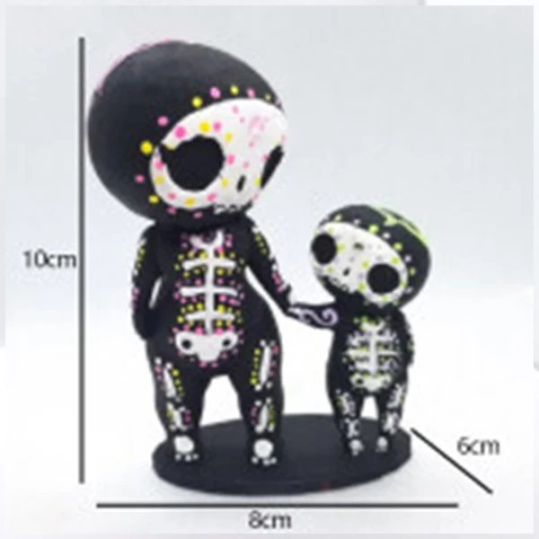 

Hot 2PCS Sugar Skull Couple Figurine Resin Statue for Home Decor Indoor Desktop Ornaments MVI-ing