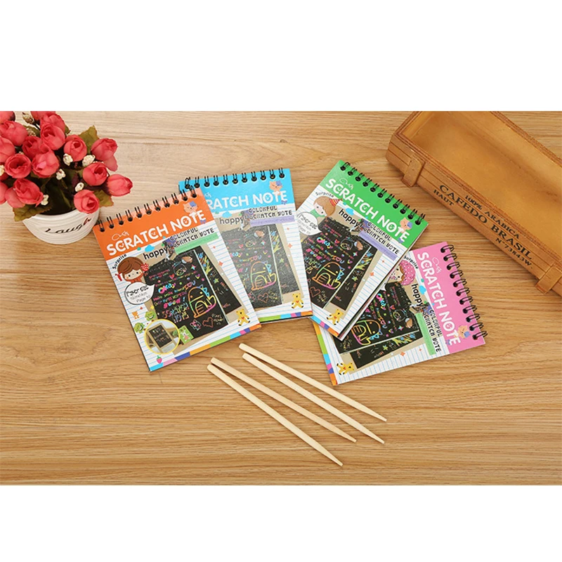 

1Pc Magic Scratch Book Art Doodle Pad Sand Painting Cards Early Educational Learning Creative Drawing Toys for Children XGL
