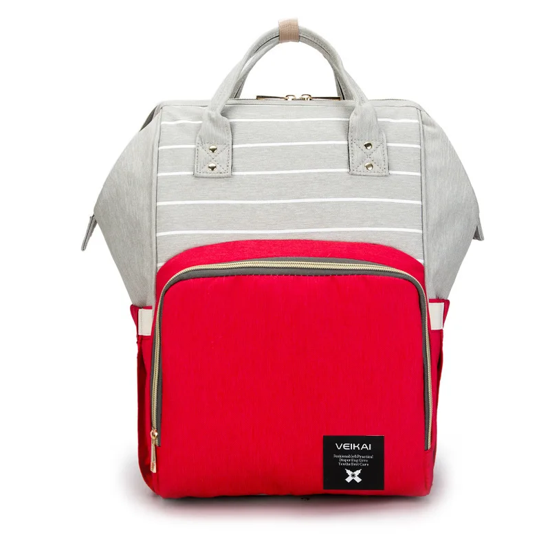 Red stripe Рюкзак Mochila Land, сумка для подгузников, водонепроницаемая сумка для мамы, Большая вместительная Детская сумка, органайзер для ухода за ребенком, сумка для подгузников - Цвет: Red stripe