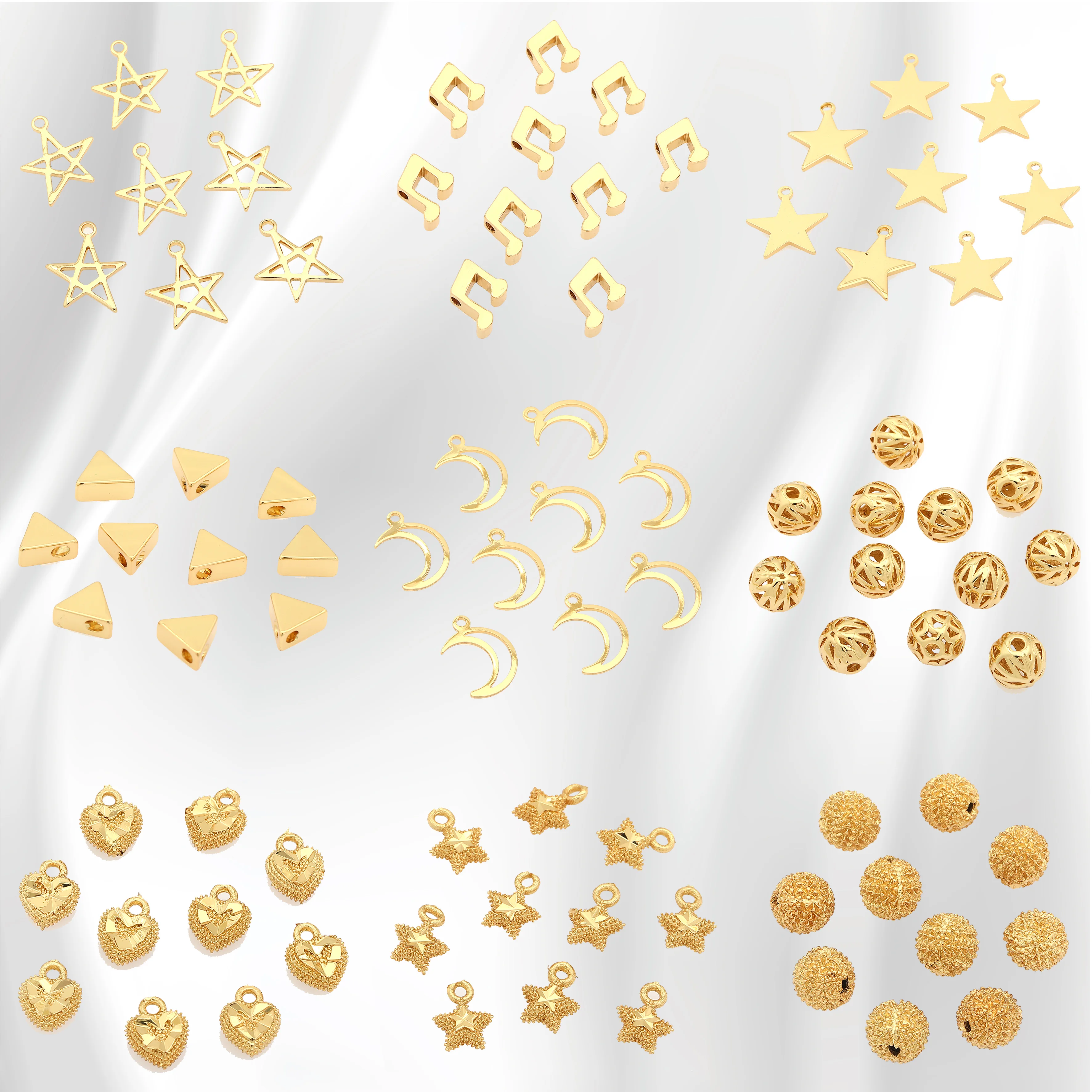 

Star Moon Charms for Jewelry Making Charms for Bracelet Necklace Diy Pendant Geometry Simplicity Cute Charms 10pcs 2021