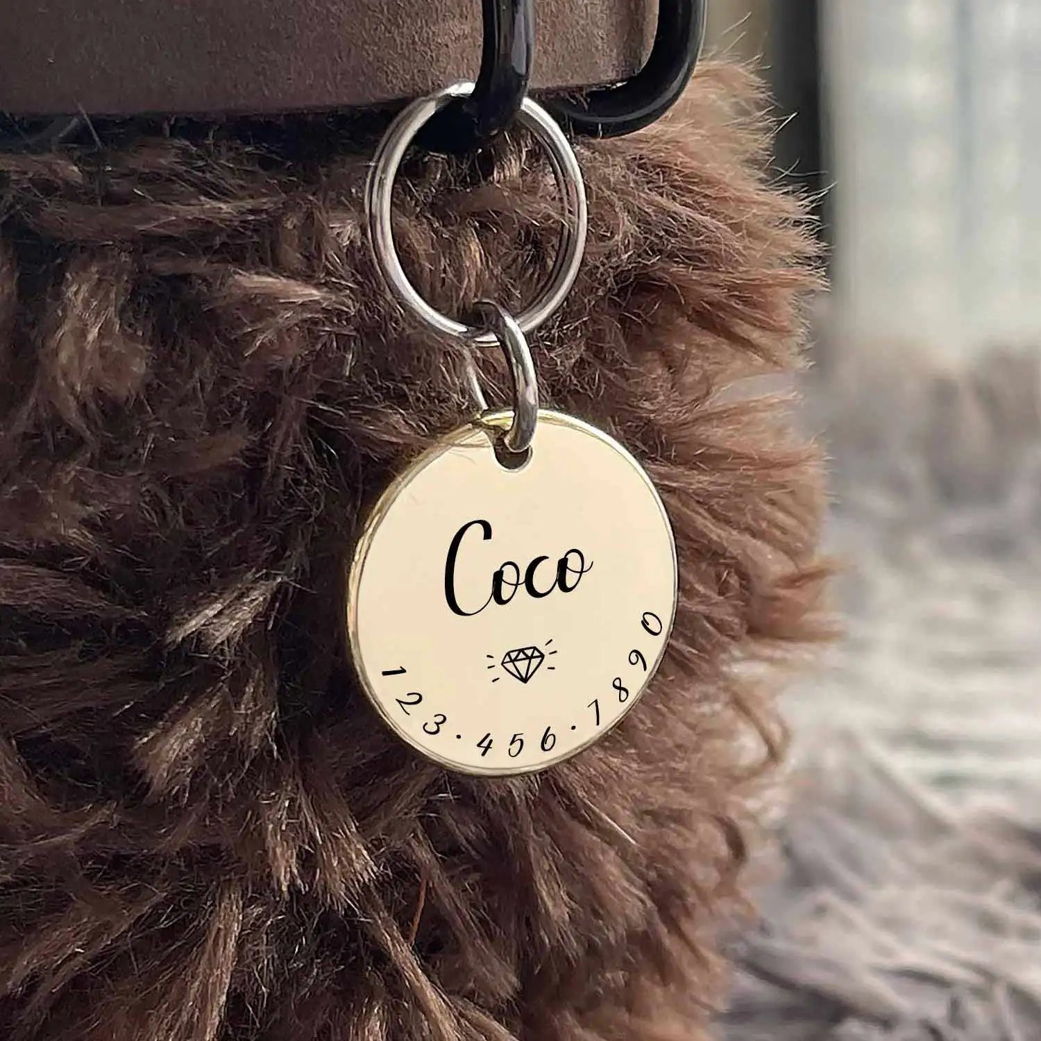 001 Cat Dog ID Tag for Pets Collar Custom Name and Funny Symbol with Phone Number Engraving Front Side images - 6