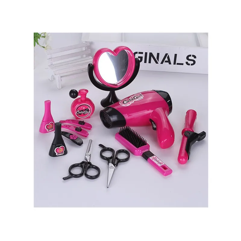 

Children's Play House Simulation Wash, Cut and Blow Toys Kindergarten Corner Barber Shop Tools Desktop Game Toys
