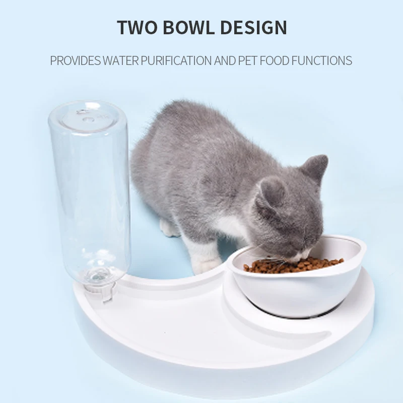 Нескользящая двойная фотовспышка с подставкой для кормления питомцев полумесяц