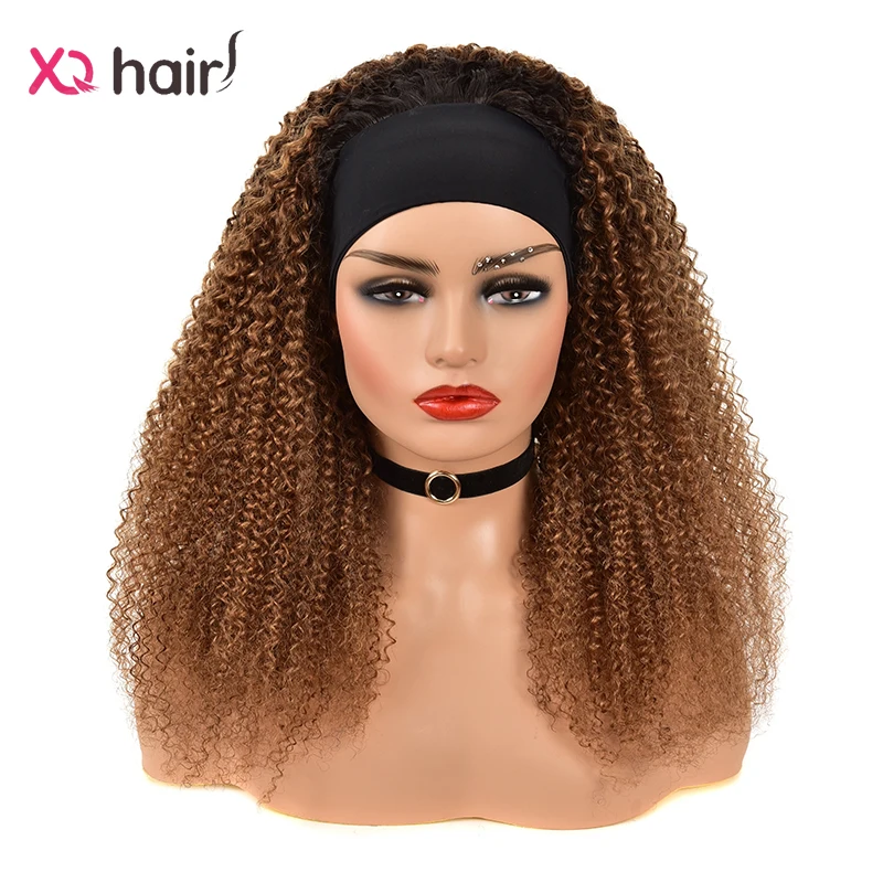 Кудрявые вьющиеся парики XQ повязка на голову парик из человеческих волос для