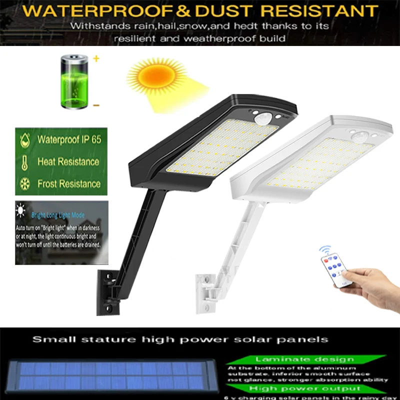 Солнечный Путь Света открытый 56 светодиодный 900LM лампа с полюсом датчик движения