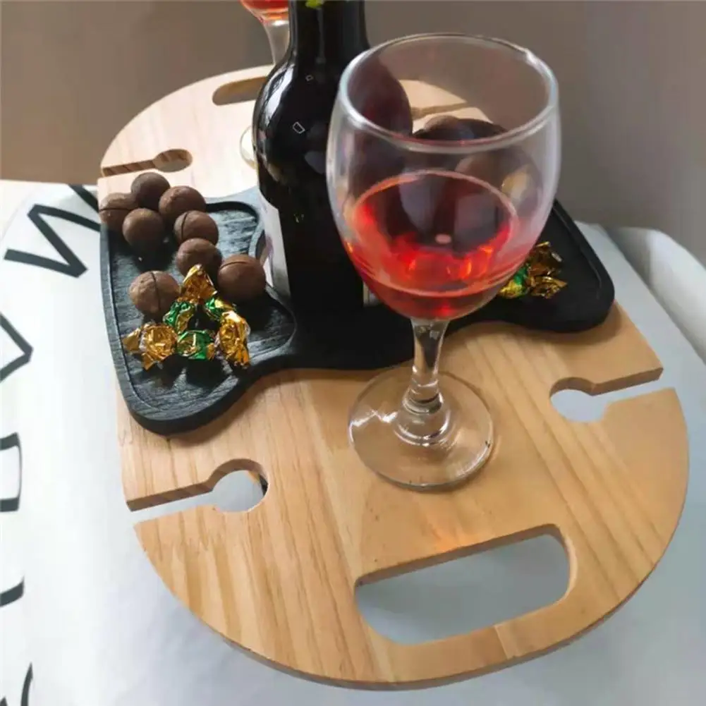 

Solid Wood Wooden Picnic Wine Table Retractable Legs Foldable Multifunctional Outdoor Portable Dinner Table Party Garden Decor